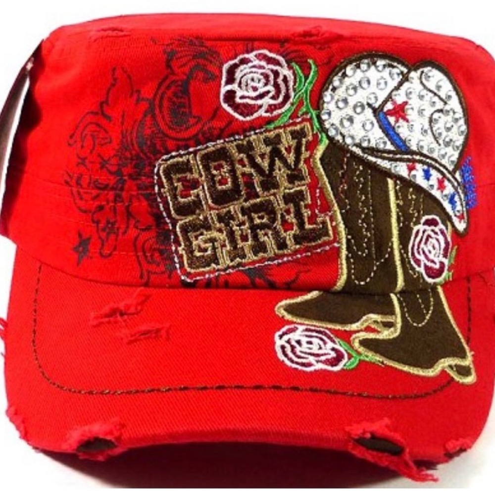 ❤️❤️❤️NWT Red Cowgirl Cadet Hat